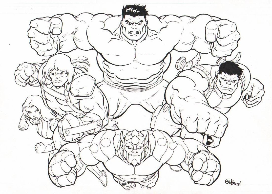 Розмальовки Халка друкувати або скачати безкоштовно