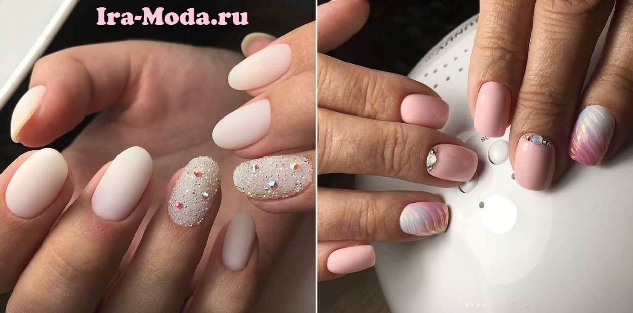 Рожевий манікюр з бульйонками