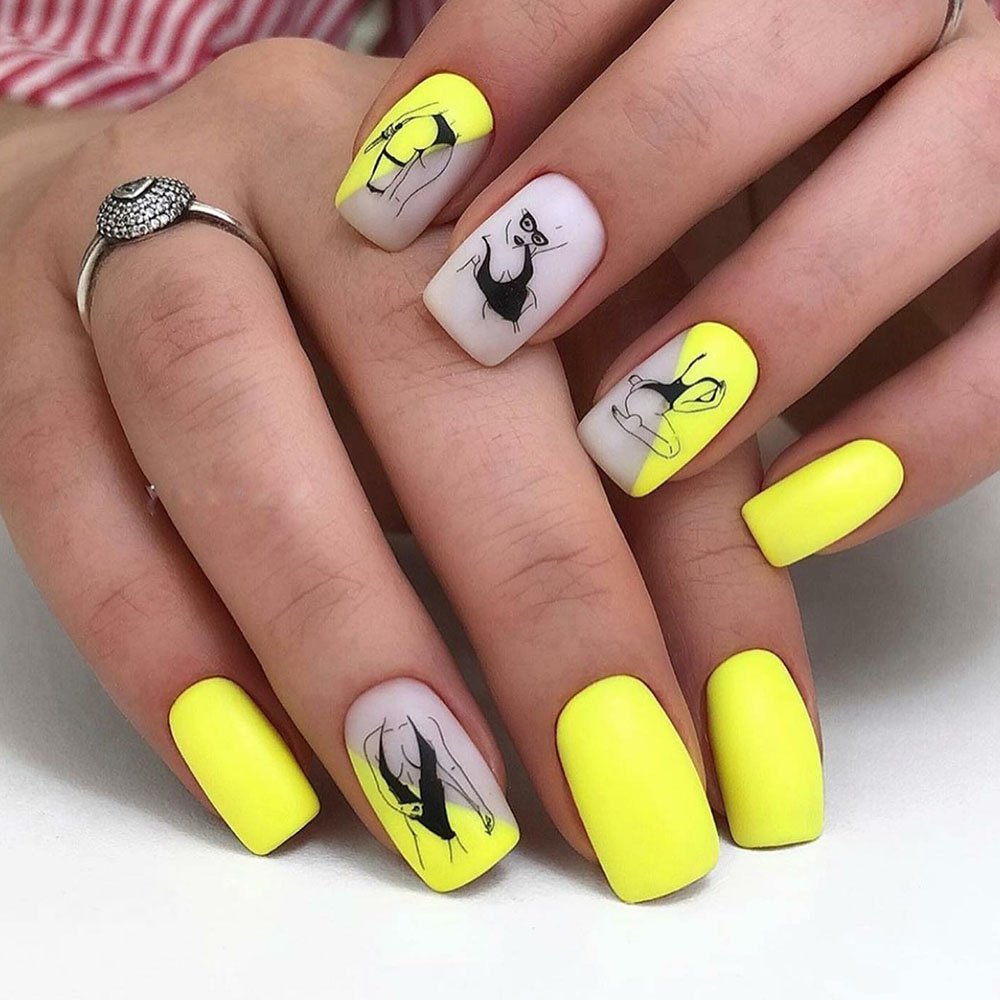 Яскраво-жовтий манікюр