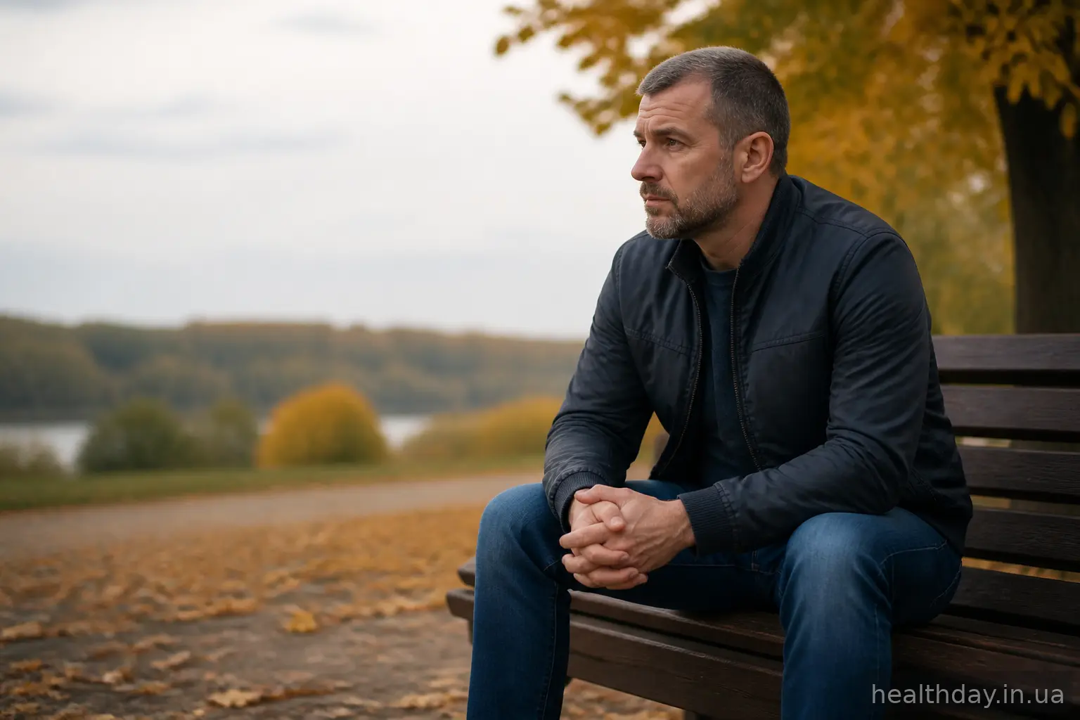 Чоловік на самоті у парку, що символізує уникнення розмов