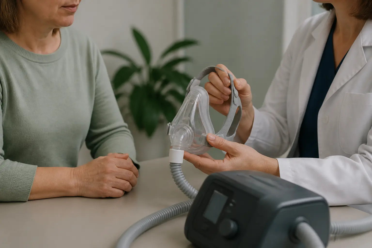 Консультація з лікарем щодо CPAP-терапії для лікування апное сну