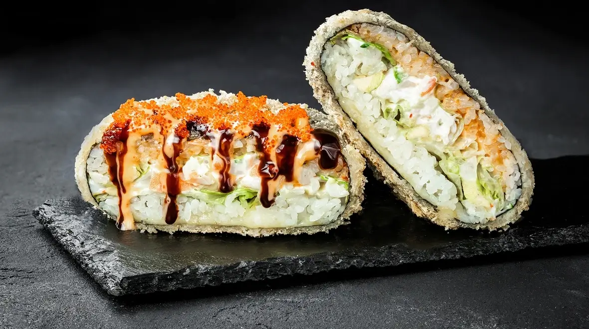 Суші-бургер з креветками із меню Sushi Master у Вінниці