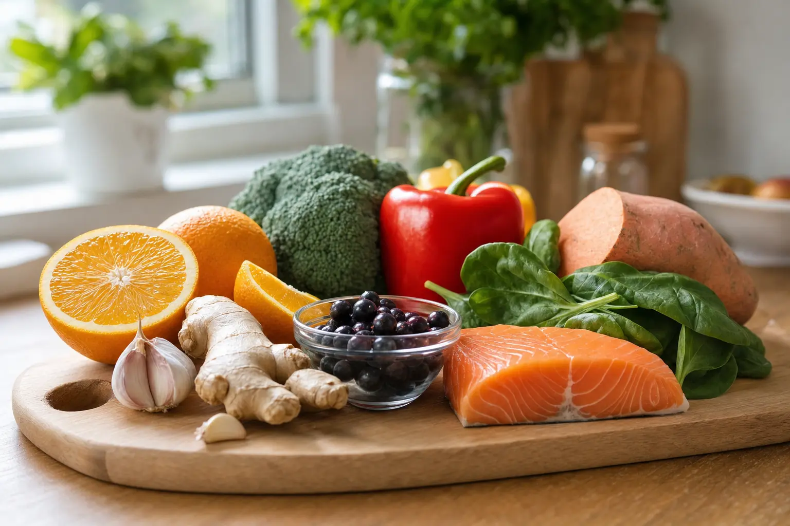 Продукти для різноманітного харчування: овочі, ягоди та риба
